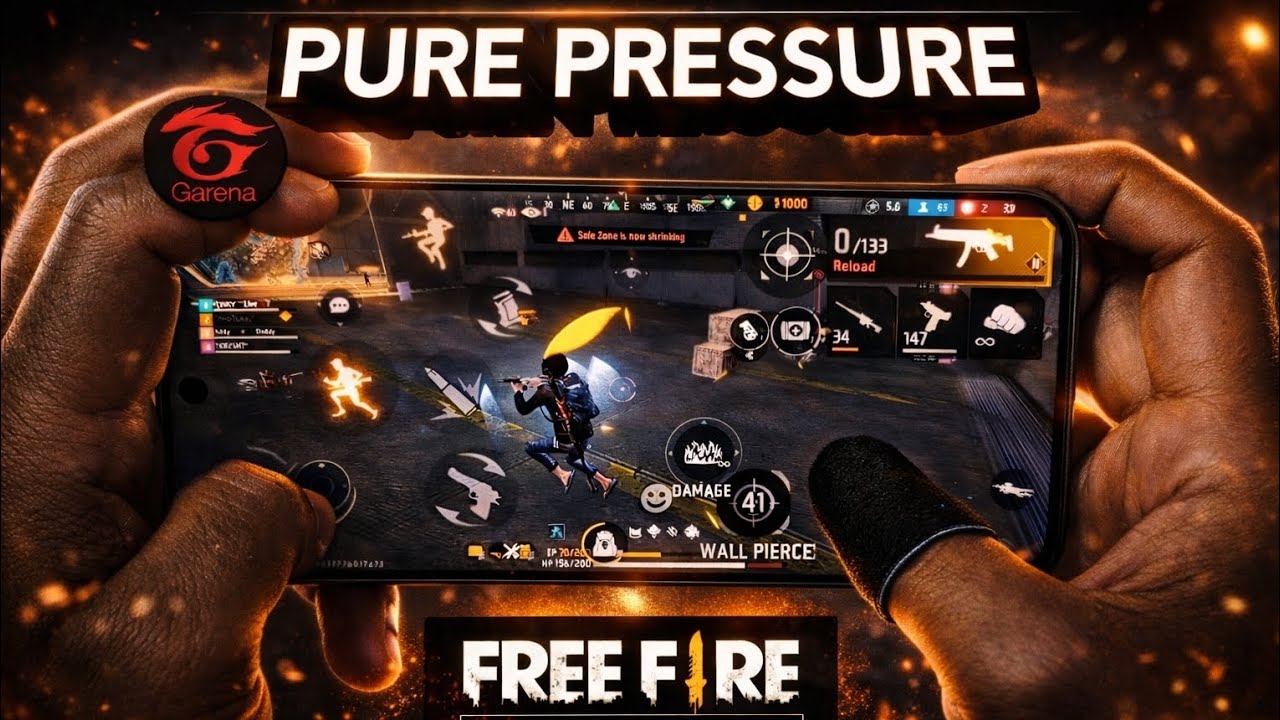 HANDCAM ⚡ GT 30 PRO GAMEPLAY 📱| PURE PRESSURE  IN BR RANK 😱 | 4 FINGER CLAW | 
