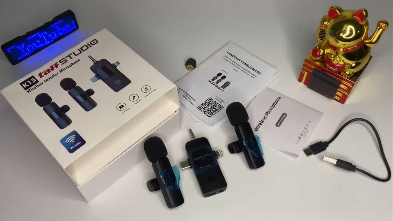 Review Wireless Lavalier Microphone 3in1 K15 Merk Taff STUDIO