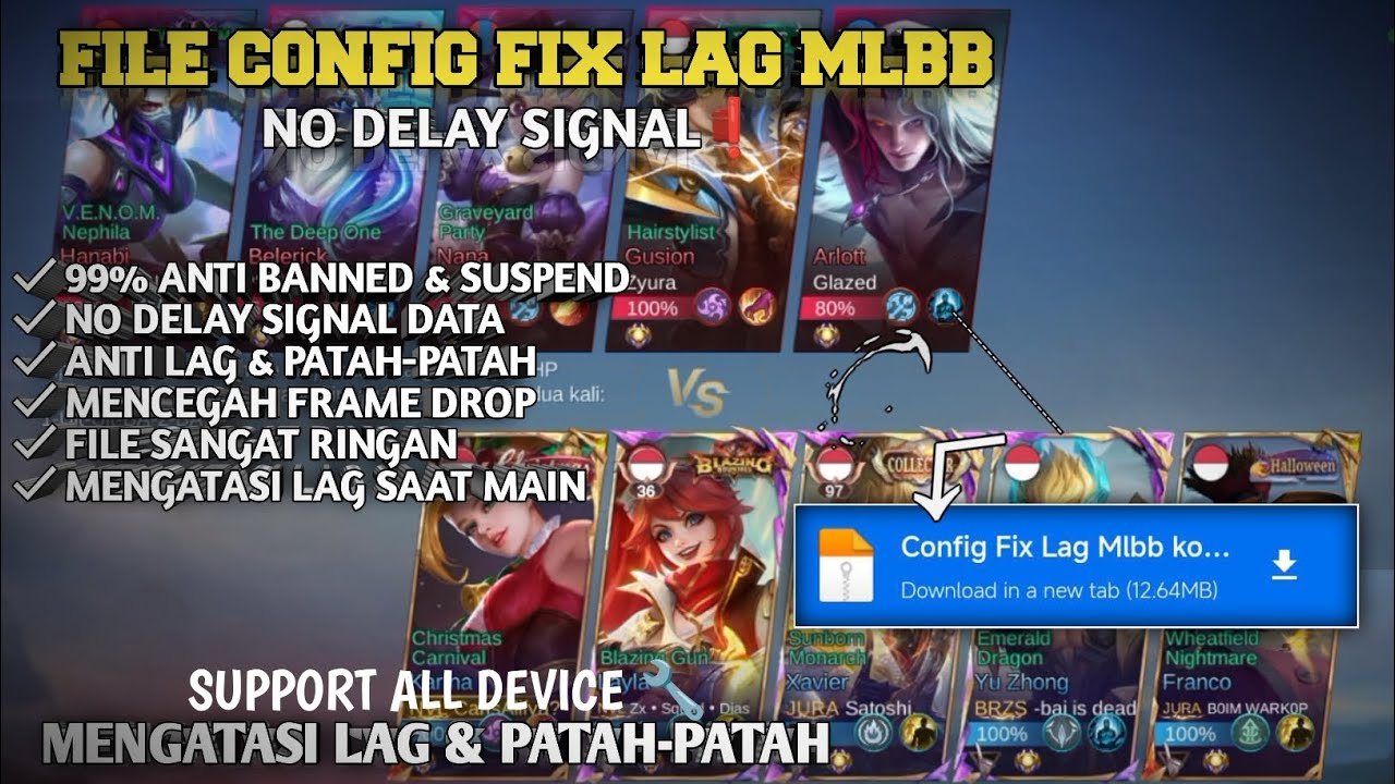CONFIG FILE FIX LAG TERBARU 🔥 | ATASI SIGNAL MERAH ❗| MENGATASI LAG & PATAH - PATAH 🔧