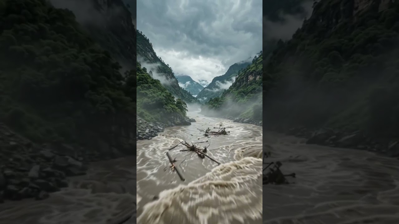 Nepal&rsquo;s Bhotekoshi River Suddenly Exploded#shorts #flood