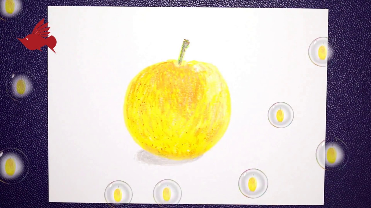 How to Paint the South fruit pear with Oil Pastel color | step by step