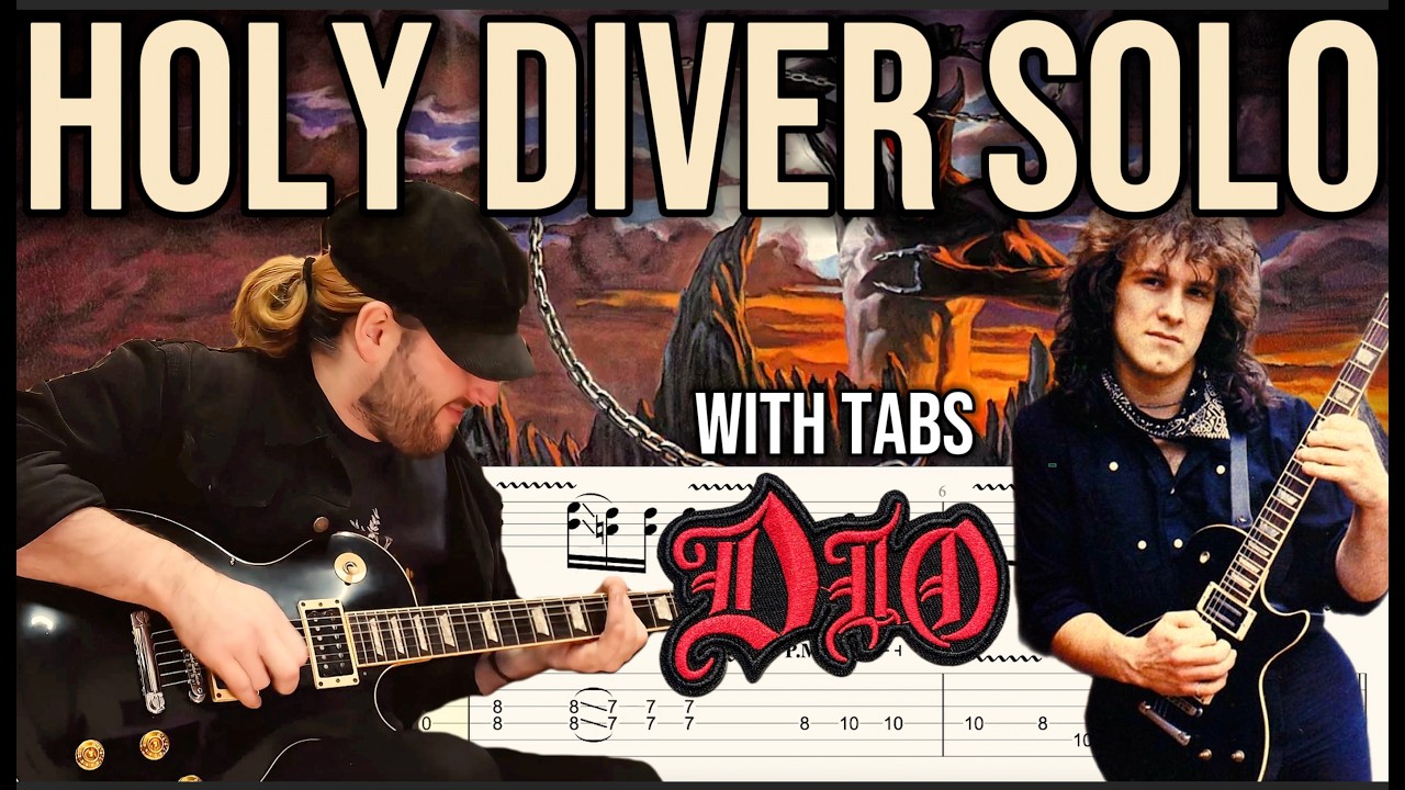 HOLY DIVER GUITAR SOLO LESSON - DIO (WITH TABS)