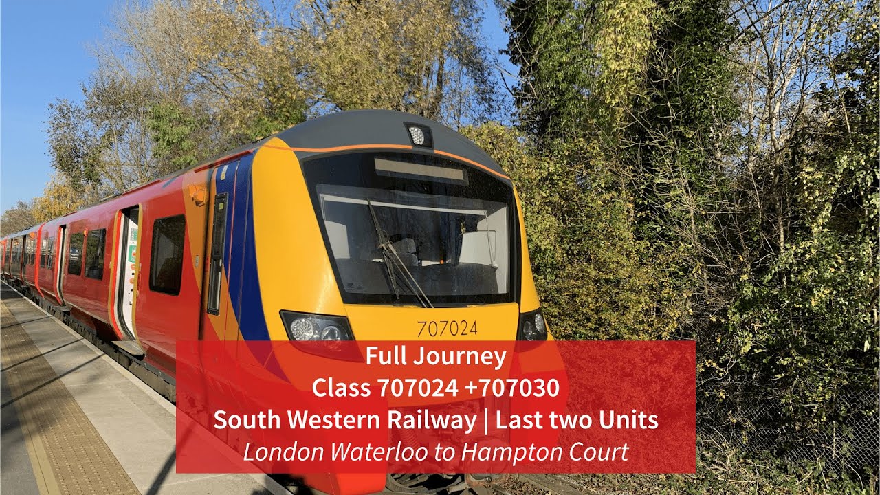 Full Journey |  Class 707024 + 707030 - London Waterloo to Hampton Court | SWR | Last two Unit