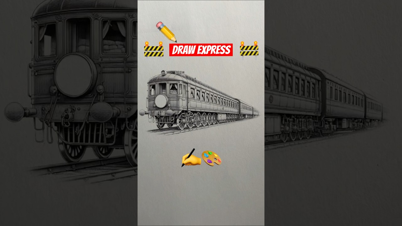 7 Levels of Train Drawing: How to Draw a Train #art #shorts