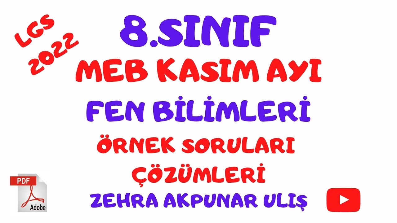 MEB KASIM Ayı Fen Bilimleri Örnek Sorular Çözümü/ LGS 2022