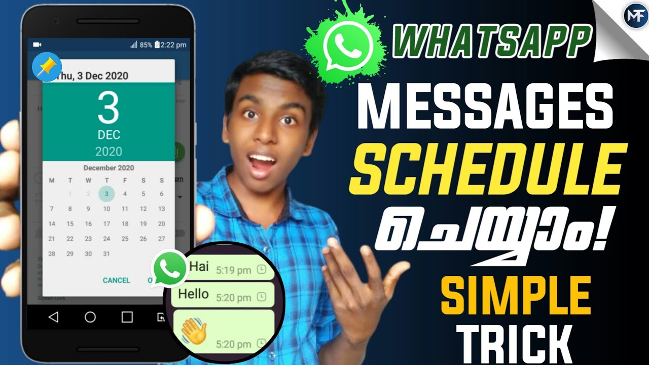 How to schedule Whatsapp messages malayalam