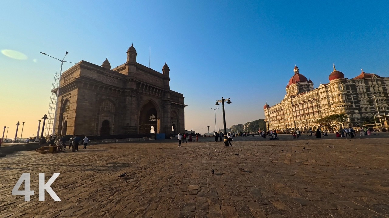 Gateway of India Walking Tour | गेटवे ऑफ़ इंडिया मुंबई | 4K Binaural Audio