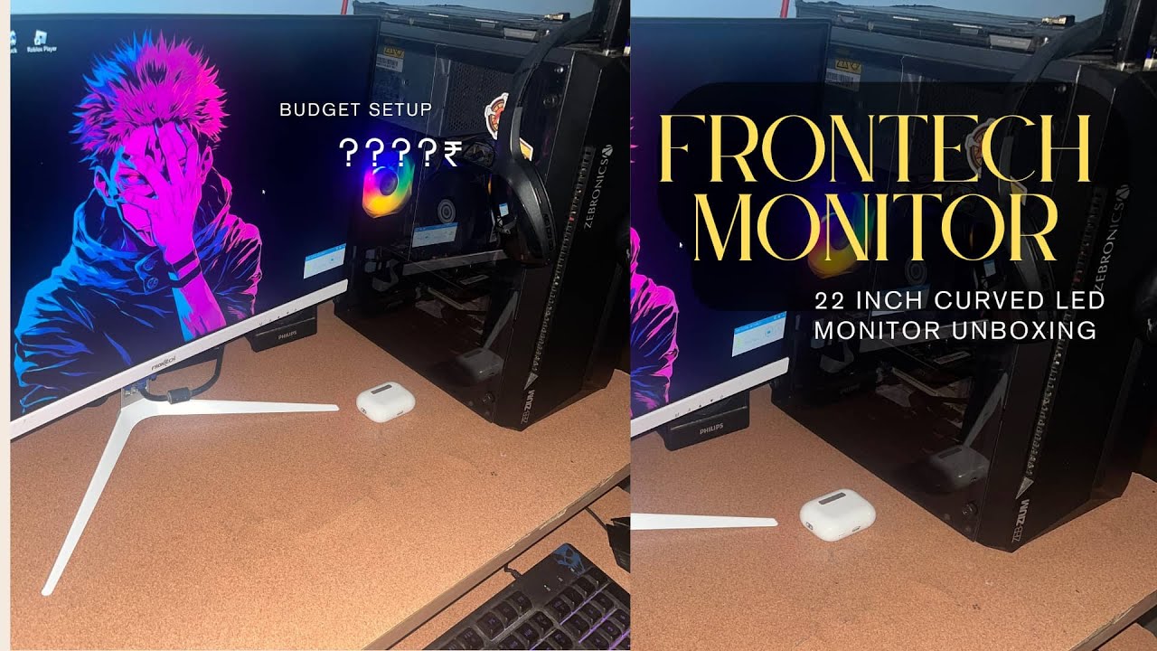 FRONTECH 22 Inch Curved LED Monitor unboxing✨ Budget / Review / Aesthetic vlog