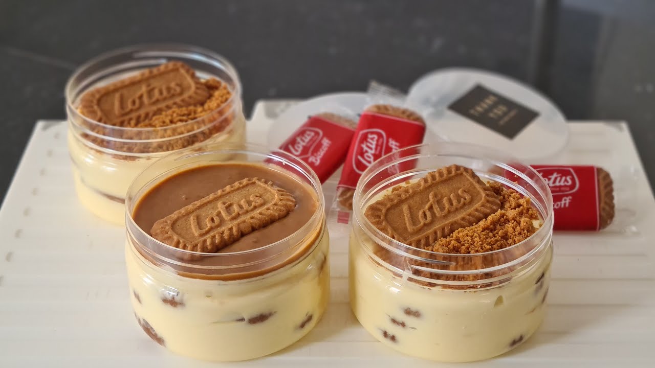 Tanpa oven! Tiramisu cheesecuit Lotus dessert cup, super easy & delicious. Ide jualan Dessert box