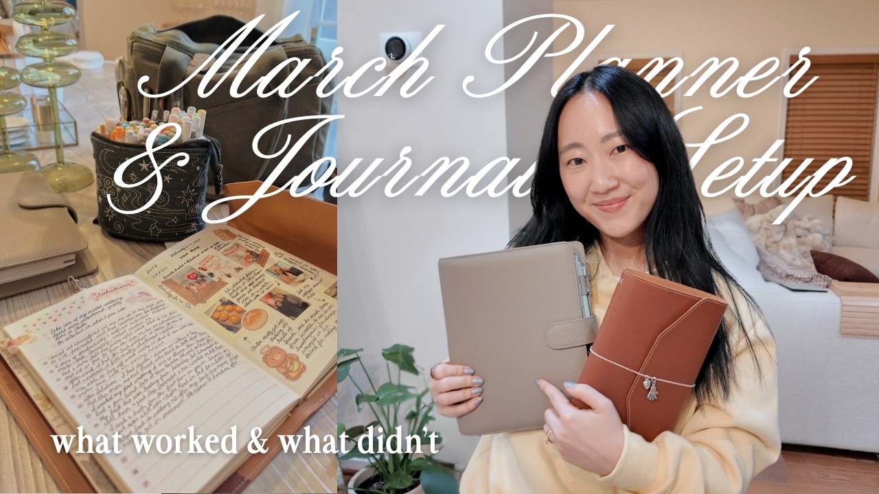March analog reset 🍀: February recap & March setup in my planner/journals