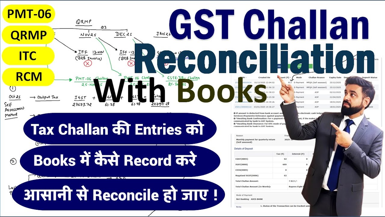 How to Record GST Challan in Books? |PMT-06, Cash Ledger & GSTR-3B Accounting Explained(🔴Live Case)