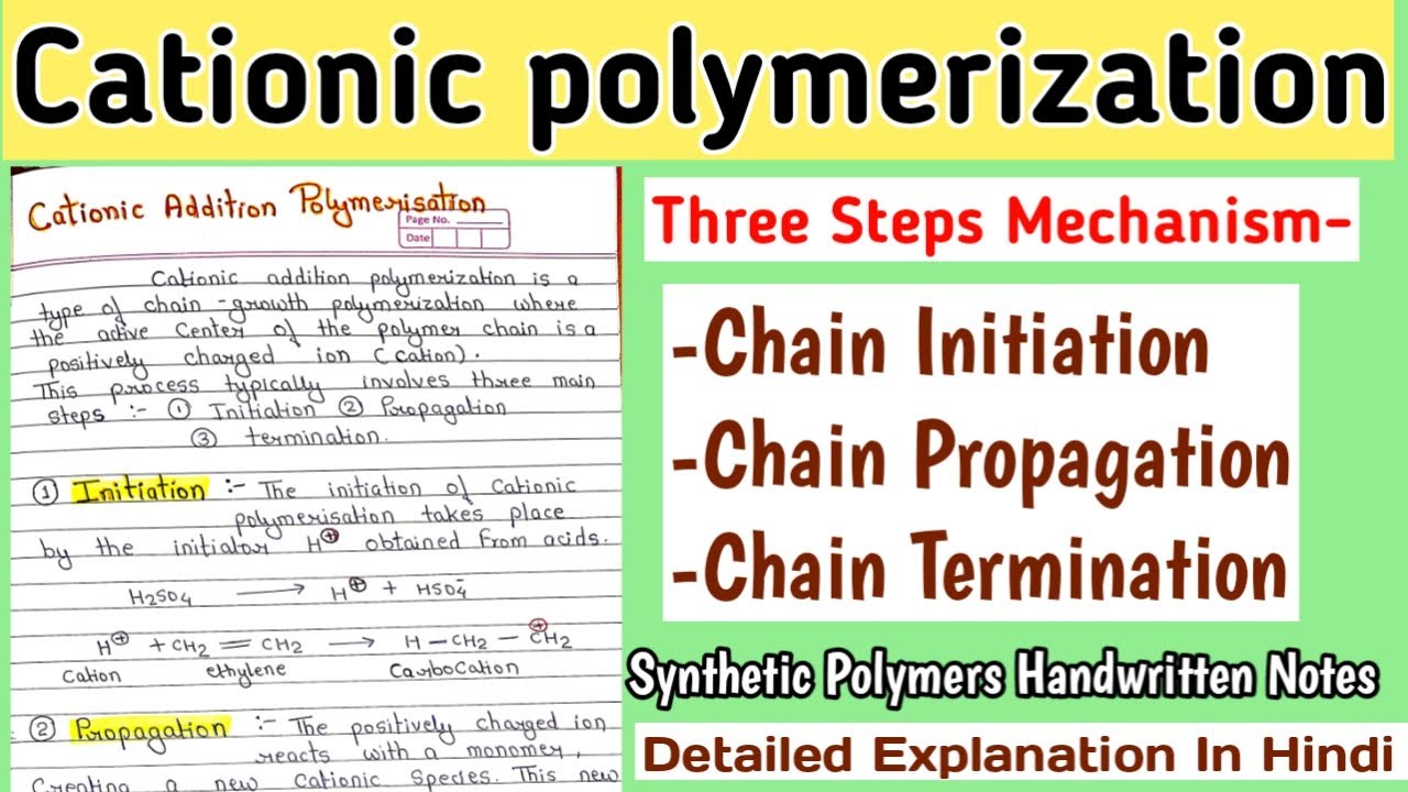 Cationic Addition Polymerization | Detailed Mechanism | Synthetic Polymers Notes