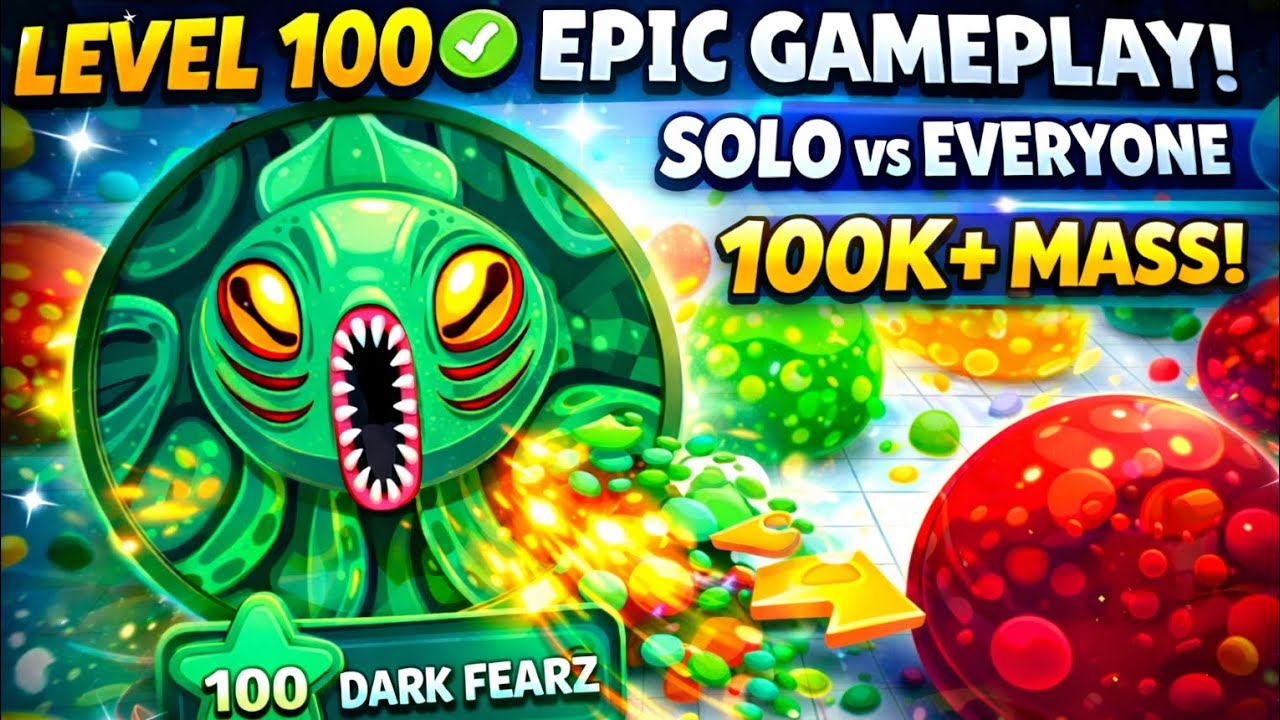Level 100 complete! 🥳💙💥 Epic Gameplay! Agar.io mobile gameplay.
