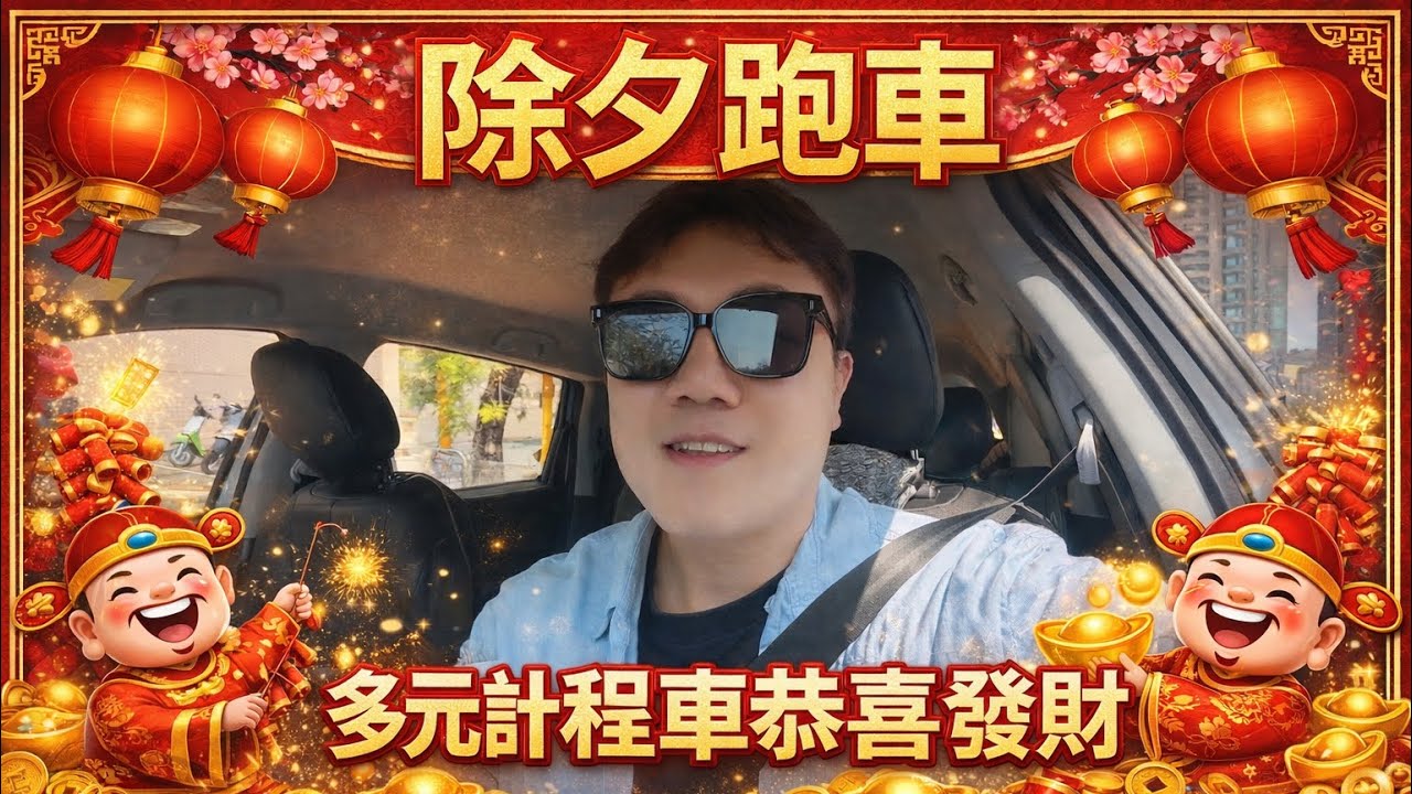 多元計程車司機，除夕當天跑完趕快回家吃飯了!!!