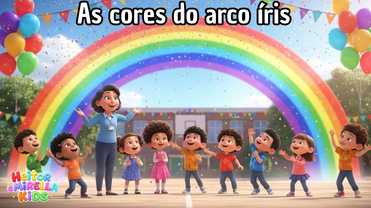 Aprendendo as cores do Arco íris (Música infantil kids) #heitoremirellakids 