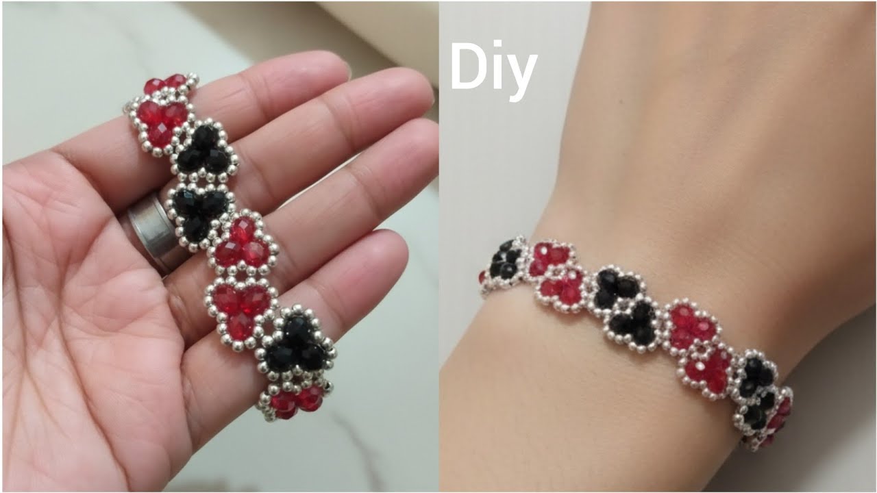 How to make bracelet with beads //jwellery making at home// Diy beads bracelet #diy 