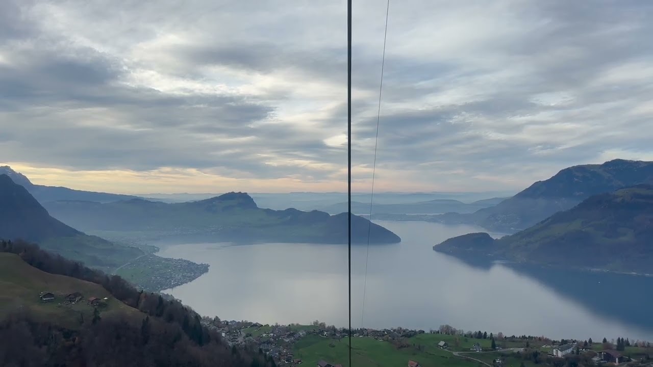 Switzerland | Full Cable Car Ride from Emmetten to Stockhutte. Niederbauen gondola lift 