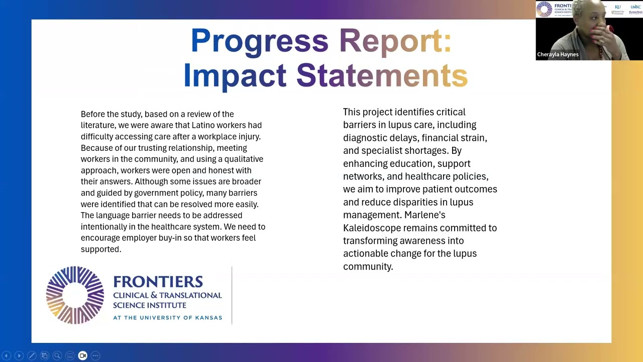 Frontiers CTSI Research & Discovery Grand Rounds: Broderick Crawford Community Partnership Awardees