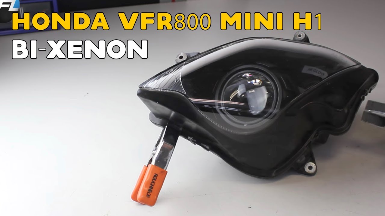 Honda VFR800 Mini H1 Bi-xenon projector installation tutorial | Honda VFR800 Headlight Upgrade