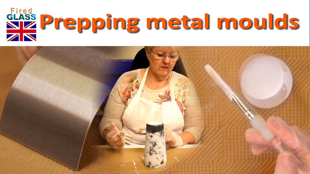 Prepping metal moulds for slumping in a glass kiln