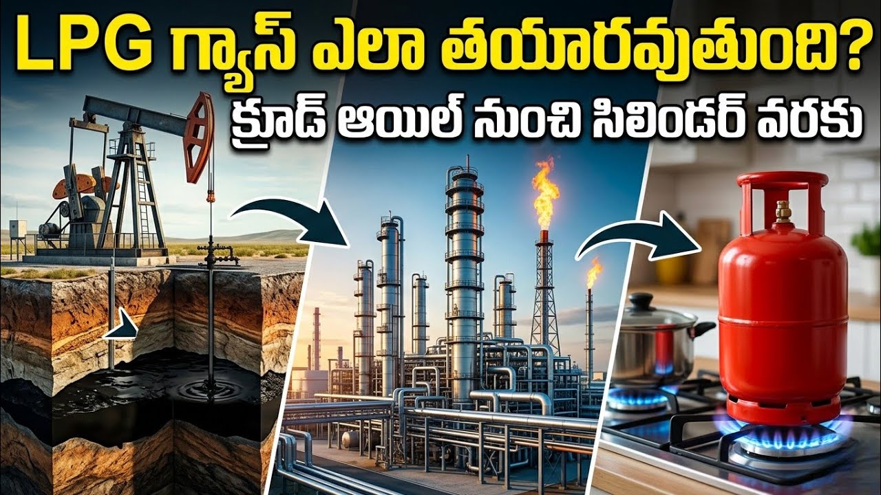 How LPG Gas is Made from Crude Oil Explained in Telugu | Gas Cylinder | Surya Teja