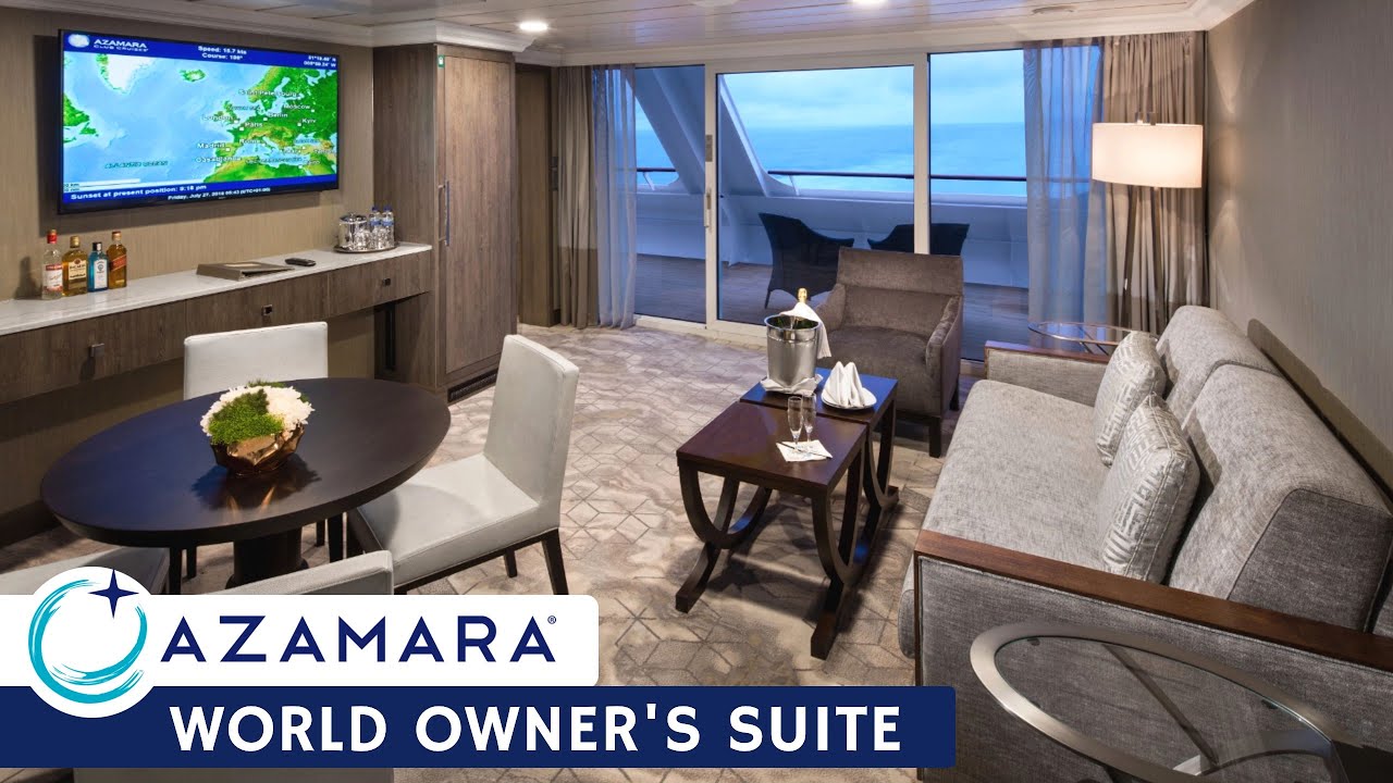 Azamara Onward | World Owner's Suite Full Walkthrough Tour & Review 4K | Azamara Club Cruises