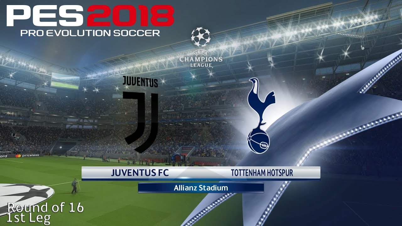 PES 2018 (PC) Juventus v Tottenham UEFA CHAMPIONS LEAGUE ROUND OF 16 13/2/2018 1080P 60FPS
