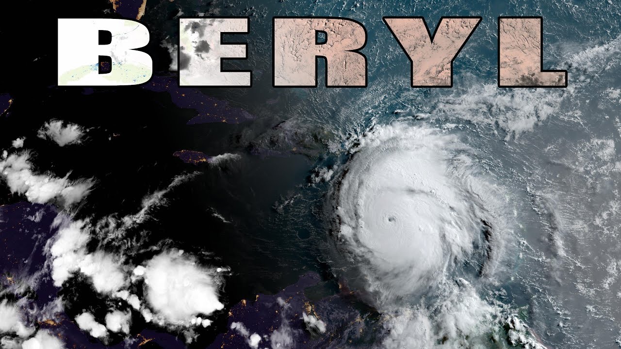 Category 5 🌀 Hurricane Beryl time lapse from space [4K]