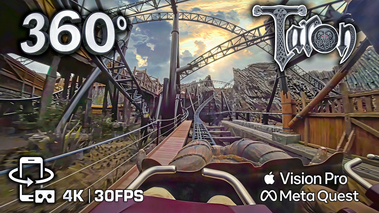 WOW! TARON 360&deg; Phantasialand extreme VR Roller Coaster on-ride front row POV #rollercoaster