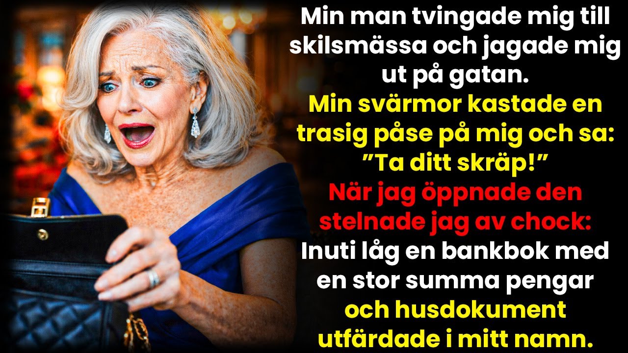 Min man tvingade mig till skilsmässa, svärmor kastade ut mig. När jag öppnade väskan…
