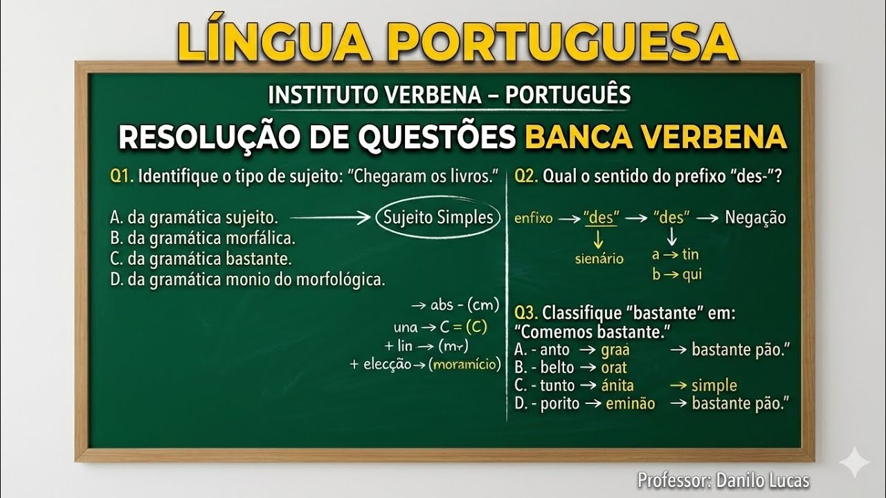 Resolução da prova de Língua portuguesa - Banca Verbana