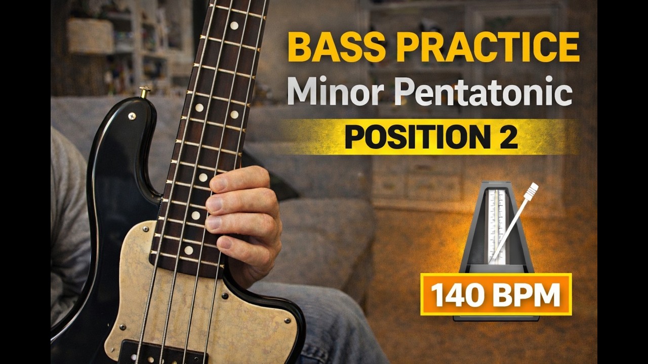 Bass Practice – Minor Pentatonic Position 2 (140 BPM)