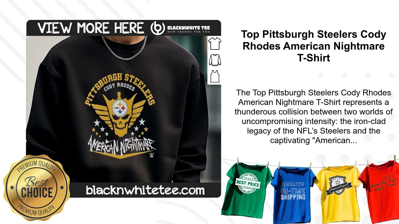 Top Pittsburgh Steelers Cody Rhodes American Nightmare T-Shirt