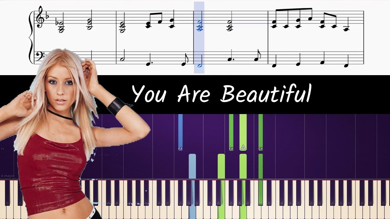 How to play piano part of Beautiful by Christina Aguilera