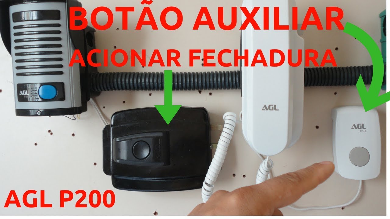 🅾️ BOTÃO AUXILIAR P/ACIONAR FECHADURA-INTERFONE AGL P200-