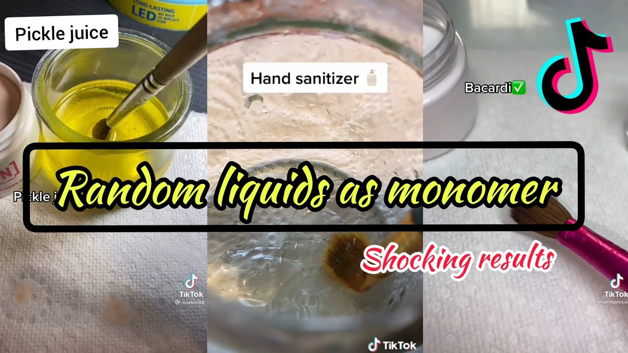 Using 29 different liquids as monomer shocking results😱||  Tiktok Compilation || Acrylic nails