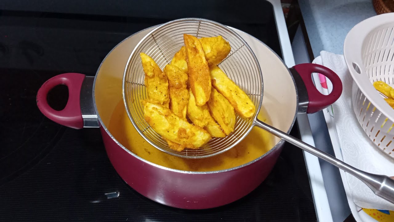 POTATO WEDGES;Fried Spicy Crispy Potato Wedges.Dinner Meal Idea,Better than French Fries🍟 So YUMMY😋 