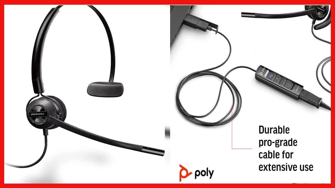 Plantronics - EncorePro HW540 Convertible Headet - Wired Convertible (3 wearing styles) Headset