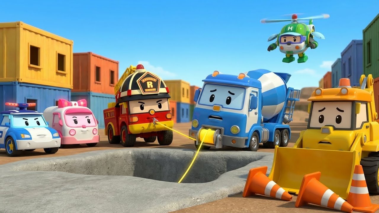 🚧 Micky’s Sticky Rescue! 🏗️ Robocar Poli Construction Safety & STEM Adventures
