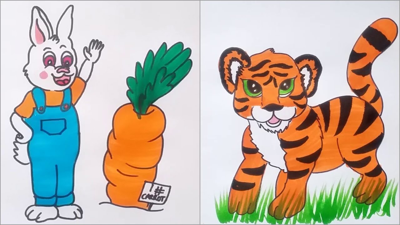 Ultimate Animal Drawing Ideas for Kids | Step by Step Tiger & Bunny Tutorial
