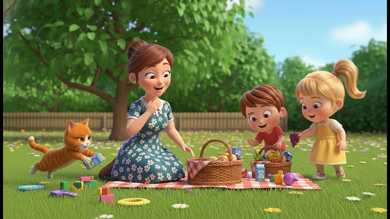 Family Picnic Fun 🧺🐱 | Cute Cat Steals Food | Happy Little Family Kids Cartoon