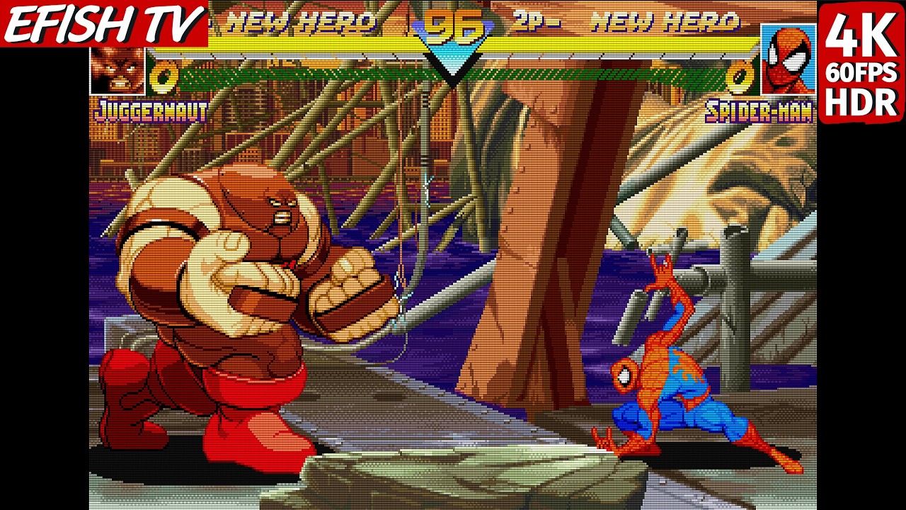 Juggernaut vs Spider-Man (Hardest AI) - Marvel Super Heroes