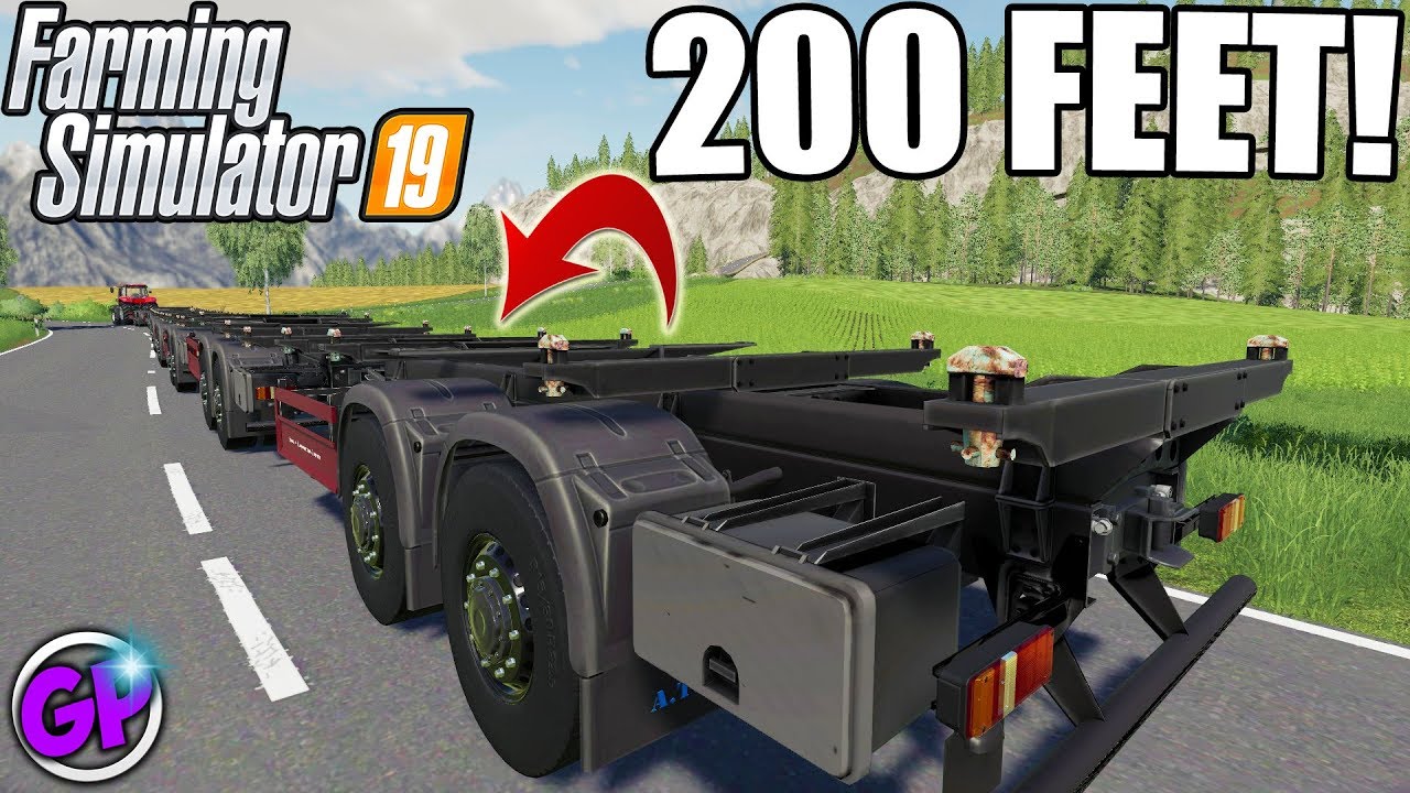 LONGEST TRAILER FARMING SIMULATOR 2019 200 FOOT TRAILER FS19 TRAILER MOD FARMING SIMULATOR 19