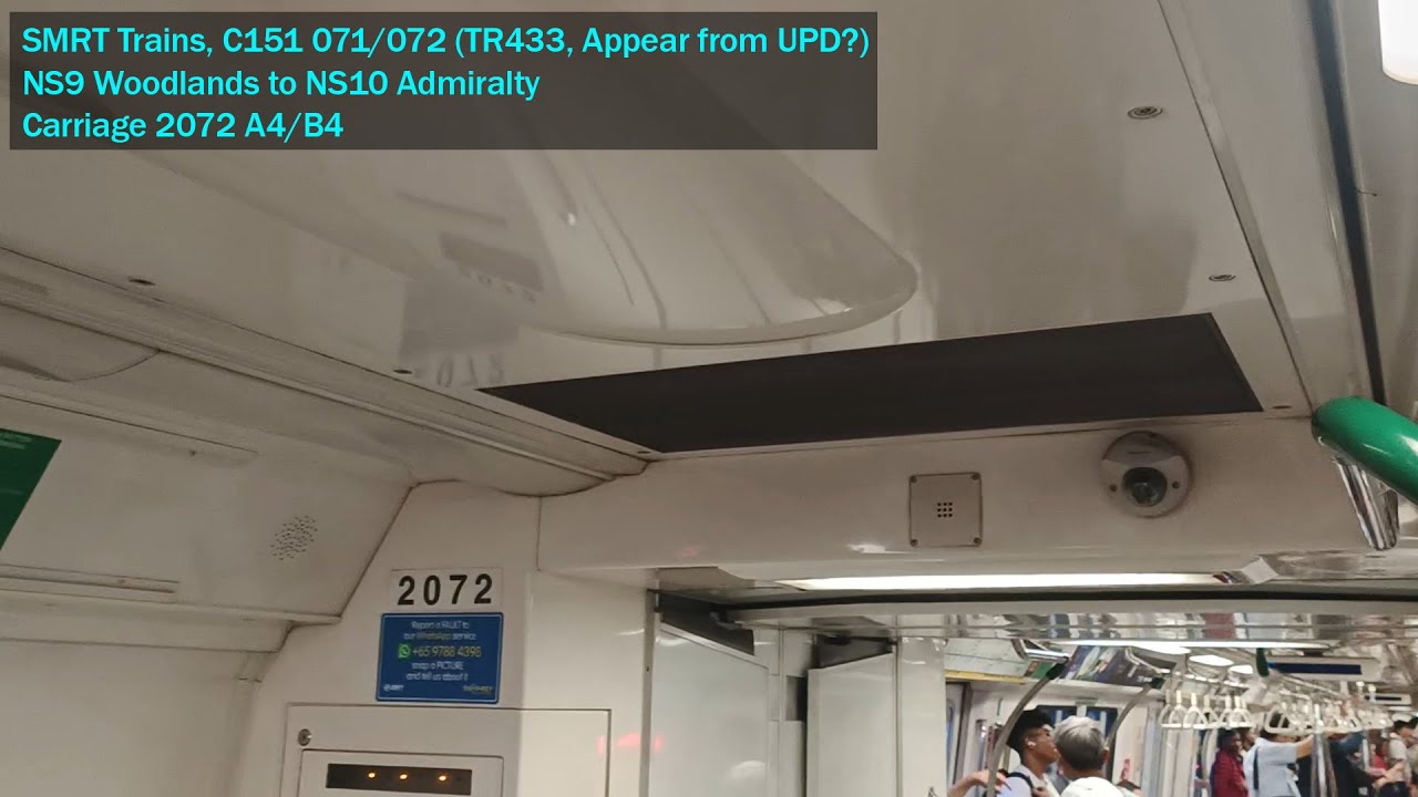 [Retired; Appear from UPD?] SMRT Trains - Joyride on KHI C151 071/072 from NS9 WDL → NS10 ADM