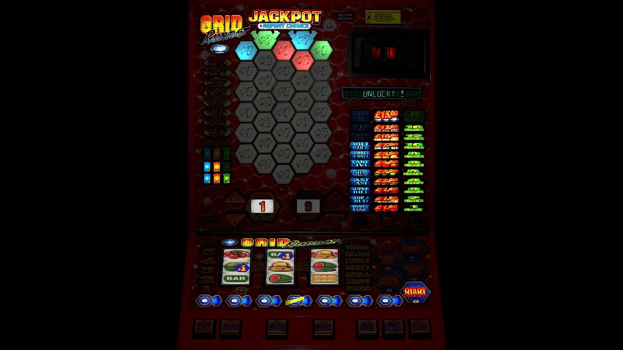 GridRunner fruit machine.  5 jackpots!