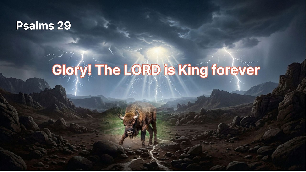 Psalms 29. Glory! The LORD is King forever. Worship and Praise.