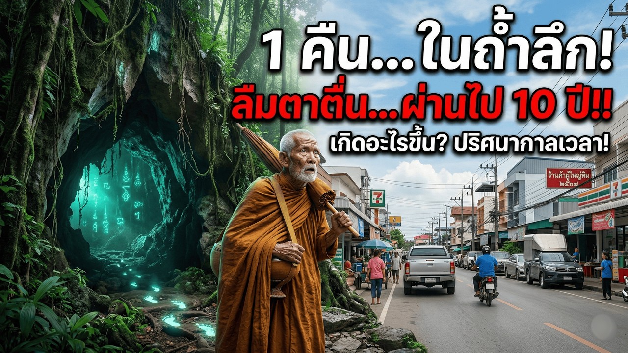 ขนลุก! นั่งสมาธิแค่ 1 คืน... ลืมตาตื่นโลกภายนอกผ่านไป 10 ปี!? (เรื่องเล่าพระธุดงค์)