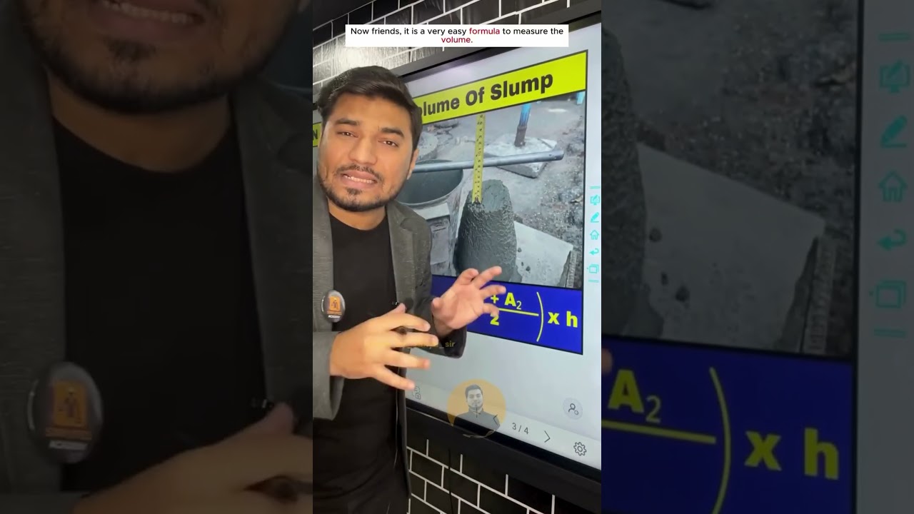 ✅How To Calculate Concrete Volume Of Slump Cone. #viralshorts #concrete