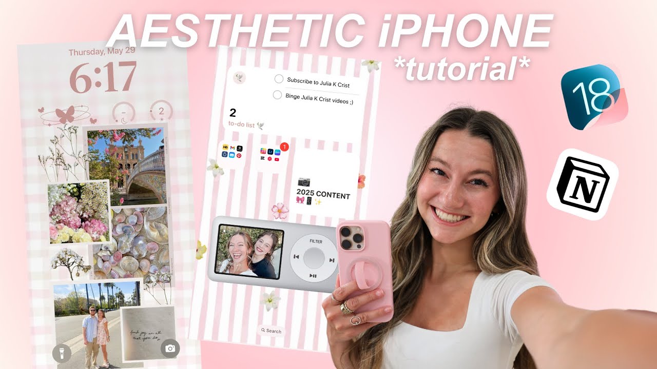 how to customize your iphone to be AESTHETIC for june!! ⊹ ࣪ ˖ 𐙚 *pinterest inspired*
