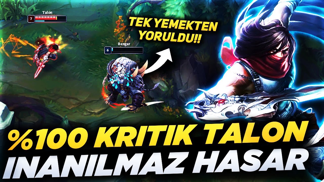 %100 KRİTİK TALON ÇOK GÜÇLÜ!! (SADECE Q İLE TEK ATMAK) | RENGAR TEK YEMEKTEN YORULDU!! | Emre Bey